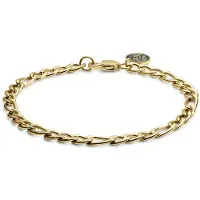 Lucleon Essentials | 6 mm Goudkleurige Armband met Figaro Schakels
