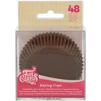Funcakes Baking Cups - Bruin - 48 Stuks - Cupcake Vormpjes Papier