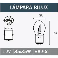 Vicma autolamp 12v 35/35w ba20d / per stuk nieuw