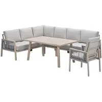 Garden Impressions San Capri lounge dining set 6-delig links incl stoel - light oak look
