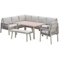 Garden Impressions San Capri lounge dining set 7-delig links - light oak look