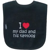 Funnies Zwarte slab met "I love my dad and his tattoos"