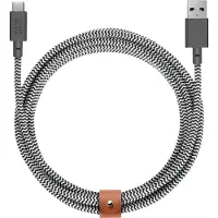 Native Union Belt XL USB-C Naar USB-A 3 Meter Kabel Zebra