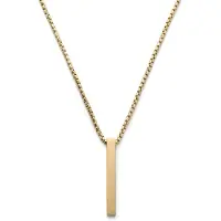 Lucleon Matte goudkleurige roestvrijstalen ketting met staafvormige hanger