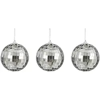House of Seasons Disco kerstbal | 3-delig | spiegelend | zilver | 8cm