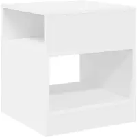 vidaXL Bijzettafel Wit 40,5 x 40 x 45 cm Bewerkt hout