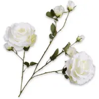 Silk-ka Kunstbloem-Zijden Bloem Roos Tak Wit 94 cm
