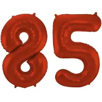 Folat Verjaardag Leeftijd folieballon - 85 jaar - rood - 86 cm - cijferballon groot