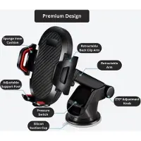 Universeel Universele Telefoonhouder Auto - Zuignap + Ventilatierooster - Verstelbare Arm - 360° Rotatie - Handsfree Bellen