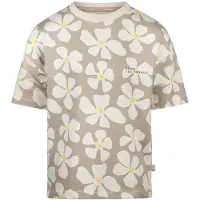 Koko Noko gebloemd T-shirt beige Jongens Stretchkatoen Ronde hals Bloemen - maat 140