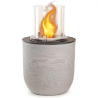 DIVINA FIRE Bio-ethanol haard, tuinvuurkorf, staand model, voor binnen en buiten, RAFFAELLO Corda Beige, d.35 x h.55