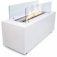 DIVINA FIRE CARAVAGGIO Witte Bio-ethanol haard voor binnen en buiten, staand model, L100xD40xH40 cm