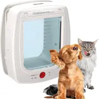 Aura Kattenluik Met Chipherkenning - Kattenluik chip - Kattenluik met Microchip – Wit- 27cm x 16cm x 32cm