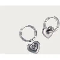 Yehwang Silver Heart - Oorbellen - Stainless Steel
