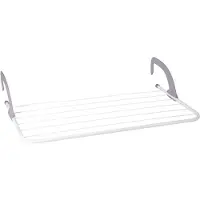 Storage solutions Radiator droogrek - wit/zwart - metaal - 69 x 38 x 15 cm - handdoekrek - wasrek - 5 meter waslijn