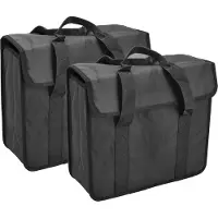 Discountershop Dubbele Fietstas 40 Liter (2×20L) – Set van 2 Enkele Fietstassen – Afneembaar en Meeneembaar – Met Handgrepen – Zwart – Universele Bevestiging