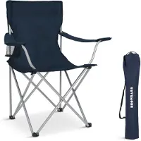 TRVLMORE Campingstoel - Opvouwbaar - 120KG Draagvermogen - Incl. Draagtas - Klapstoel - Visstoel - Kampeerstoel - Vouwstoel - Blauw