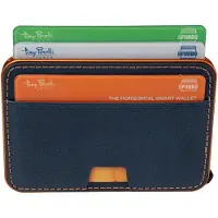 Tony Perotti Furbo EVO RFID leren Pasjeshouder met Magsafe - Blauw/Oranje