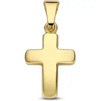 New Bling 9NBG-0998 - - Holle kruis hanger gepolijst - 14kt geelgoud - 18.6 x 9.04 mm