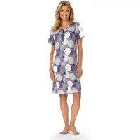 Comtessa Ascafa Nachthemd 'Lilac Flow' - Dames Nachthemd - Korte Mouw - Paars - Maat 42