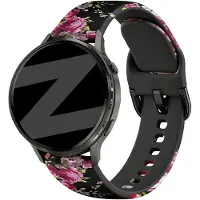 Bandz Siliconen bandje 'Pink Flower' geschikt voor Garmin Vivoactive 4s / Vivomove 3s / Venu 4 - 41mm / Venu 3s / Venu 2s / Forerunner 265s / Forerunner 255s - Roze