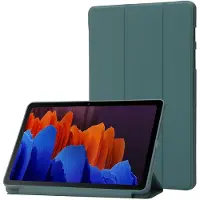 Mobigear Tablethoes geschikt voor Samsung Galaxy Tab S11 Hoes TPU,Kunstleer | Tri-Fold Gel Bookcase - Donkergroen