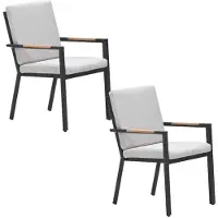 Garden Impressions Kasper tuinstoel stapelbaar donker grijs - 2 stuks