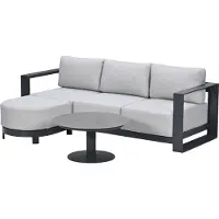 Garden Impressions Malakka loungeset 3-delig chaise longue - donker grijs