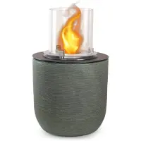 DIVINA FIRE RAFFAELLO Saliegroene bio-ethanolhaard, tuinvuurkorf, staand model, voor binnen- en buitengebruik, d.35 x h.55