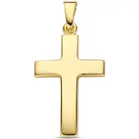 New Bling 9NBG-1005 - - Holle kruis hanger gepolijst - 14kt geelgoud - 28.2 x 14.12 mm