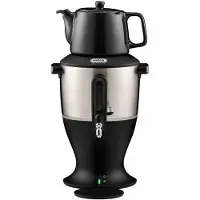 Mulex | MX020 Samovar | Zwart - Turkse Theemachine - 3.0 + 1.1 liter - Rvs - Led-indicator - 1800 W - Porselein theekan