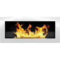 DIVINA FIRE Livorno White wand- of inbouw bio-ethanolhaard, L 90 x D 12 x H 40 met glas