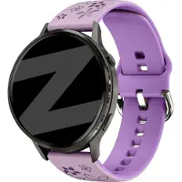 Bandz Siliconen 'Flowers' bandje geschikt voor Garmin Vivoactive 4s / Vivomove 3s / Venu 4 - 41mm / Venu 3s / Venu 2s / Forerunner 265s / Forerunner 255s - Lila/Paars