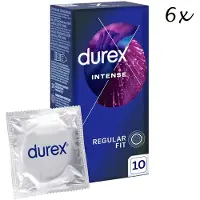 Durex Condooms – Intense Orgasm - 60 Stuks (6 x 10st) – Met Ribbels Voor Extra Stimulatie - Discreet en Stevig Verpakt