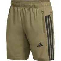 Adidas - Workout Essentials Base 3 Stripes Woven Short - Short L - Length: 7'', olijfgroen