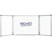 Viking Meervlaks Vouwbaar whiteboard Magnetisch Gelakt staal Dubbelzijdig 90 (B) x 60 (H) cm
