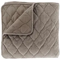 Unique living JENNY - Bedsprei - Ruitmotief - Heerlijk zacht - Taupe - 220x220