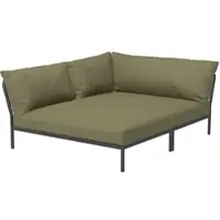 Houe Loungeset Level 2 Cozy Corner Left Frame Dark Grey Cushion Leaf