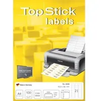 Topstick Universal-Etiketten, 199,6 x 289,1 mm, weiß selbstklebend, permanent haftend
