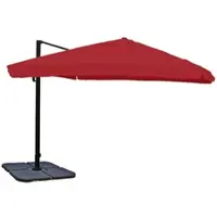 Mendler Ampelscherm HWC-A96, zonnescherm voor de horeca, 3x3 meter (diameter 4,24 meter), polyester/alu, 23 kg. Kleur: bordeauxrood met standaard, draaibaar