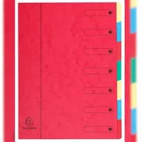Exacompta 8x Sorteermap Harmonika met uitrekbare rug en elastosluiting - 7 indelingen - Rood - 5107E
