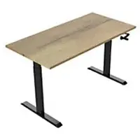 Euroseats Crank Zit-sta-bureau Rechthoekig Naturel Eiken T-Voet 1.400 (B) x 800 (D) x 1.190 (H) mm Metaal