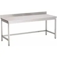 Gastro-Inox RVS werktafel met achteropstand, zonder onderblad, 1000(l)x700(d)x850(h)mm