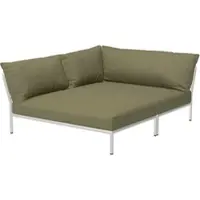 Houe Loungeset Level 2 Cozy Corner Left Frame Muted White Cushion Leaf