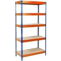 Mammut Stellingkast Grizzly Staal Blauw, oranje 5 planken 1200 x 600 x 2200 mm