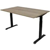 Euroseats Bureau Rechthoekig Naturel Eiken T-Voet 1.200 (B) x 800 (D) x 865 (H) mm Metaal