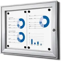 SHOWDOWN Vitrine Magnetisch 52,1 (B) x 38,8 (H) cm Zilver 2 x A4