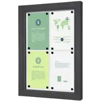 SHOWDOWN Vitrine Magnetisch 4 x A4 Wandmontage Afsluitbaar Buiten 53 (B) x 70,5 (H) cm Antraciet
