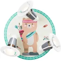 Elobra Wandlamp Little Indians, dimbaar, groen, Kinderkamer, Hout, Wandlamp