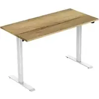 Euroseats 1-Motor Zit-sta-bureau Rechthoekig Naturel Eiken T-Voet 1.200 (B) x 800 (D) x 1.235 (H) mm Metaal
